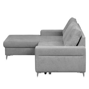 Ecksofa Pierpont (mit Schlaffunktion) Webstoff - Platin - Longchair davorstehend links