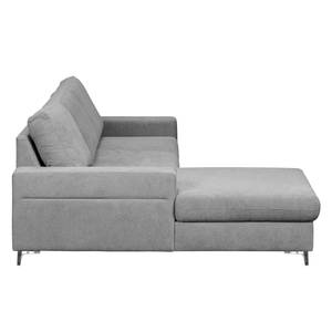 Ecksofa Pierpont (mit Schlaffunktion) Webstoff - Platin - Longchair davorstehend links