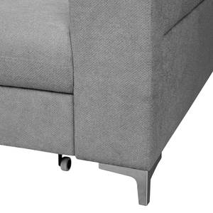 Ecksofa Pierpont (mit Schlaffunktion) Webstoff - Platin - Longchair davorstehend links