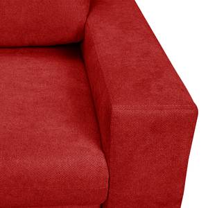 Divano angolare Pierpont (con funzione letto) tessuto - Rosso - Longchair preimpostata a sinistra