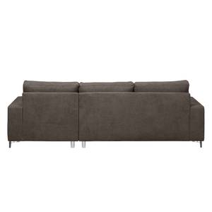 Ecksofa Pierpont (mit Schlaffunktion) Webstoff - Espresso - Longchair davorstehend rechts