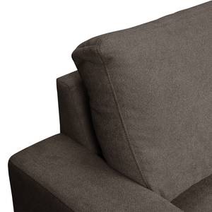 Ecksofa Pierpont (mit Schlaffunktion) Webstoff - Espresso - Longchair davorstehend links