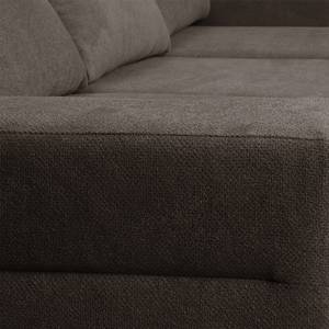 Ecksofa Pierpont (mit Schlaffunktion) Webstoff - Espresso - Longchair davorstehend links