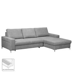 Ecksofa Pierpont (mit Schlaffunktion) Webstoff - Platin - Longchair davorstehend rechts