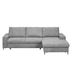 Ecksofa Pierpont (mit Schlaffunktion) Webstoff - Platin - Longchair davorstehend rechts