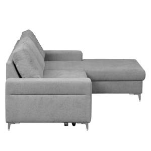 Ecksofa Pierpont (mit Schlaffunktion) Webstoff - Platin - Longchair davorstehend rechts