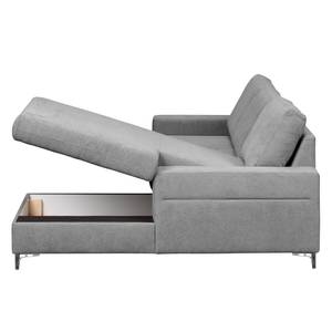 Ecksofa Pierpont (mit Schlaffunktion) Webstoff - Platin - Longchair davorstehend rechts