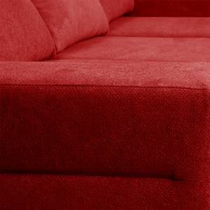 Divano angolare Pierpont (con funzione letto) tessuto - Rosso - Longchair preimpostata a sinistra