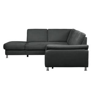 Ecksofa Piketon Microfaser Anthrazit - Longchair davorstehend links - Keine Funktion