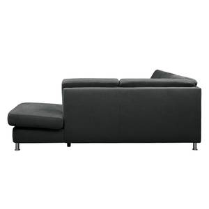 Ecksofa Piketon Microfaser Anthrazit - Longchair davorstehend rechts - Keine Funktion