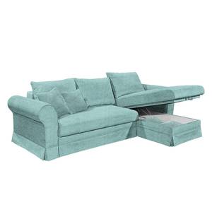 Ecksofa Portol (mit Schlaffunktion/beidseitig montierbar) Cord - Babyblau