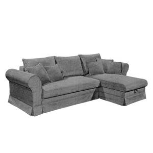 Ecksofa Portol (mit Schlaffunktion/beidseitig montierbar) Cord - Grau