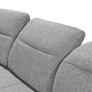 Ecksofa Pinchi (mit Schlaffunktion) Flachgewebe / Webstoff - Schwarz / Grau - Longchair davorstehend links