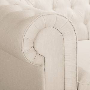 Ecksofa Pintano Webstoff - Beige - Ottomane davorstehend links