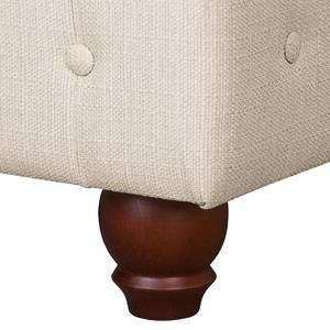 Ecksofa Pintano Webstoff - Beige - Ottomane davorstehend links