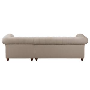 Ecksofa Pintano Webstoff - Cappuccino - Ottomane davorstehend rechts