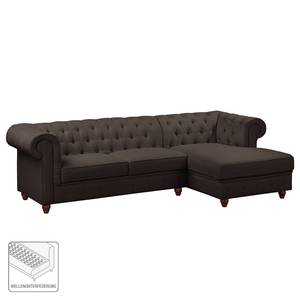 Ecksofa Pintano Webstoff - Espresso - Ottomane davorstehend rechts