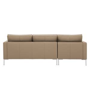 Ecksofa Portobello Echtleder Echtleder Gad: Taupe - Breite: 207 cm - Longchair davorstehend links