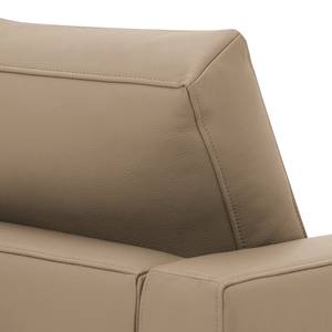 Hoekbank Portobello echt leer Echt leer Gad: Taupe - Breedte: 207 cm - Longchair vooraanzicht links