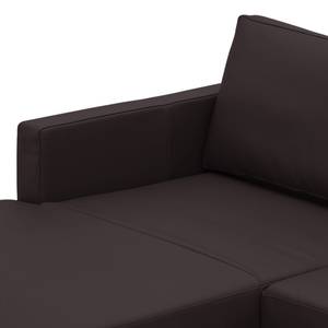 Ecksofa Portobello Echtleder Echtleder Gad: Dunkelbraun - Breite: 251 cm - Longchair davorstehend links