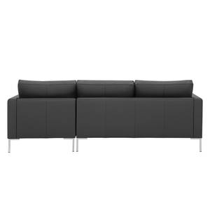 Hoekbank Portobello echt leer Echt leer Gad: Antracietkleurig - Breedte: 207 cm - Longchair vooraanzicht rechts