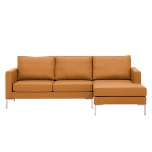 Ecksofa Portobello Echtleder Echtleder Gad: Cognac I - Breite: 207 cm - Longchair davorstehend rechts