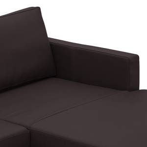 Ecksofa Portobello Echtleder Echtleder Gad: Dunkelbraun - Breite: 207 cm - Longchair davorstehend rechts