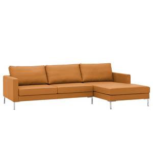 Ecksofa Portobello Echtleder Echtleder Gad: Cognac I - Breite: 251 cm - Longchair davorstehend rechts