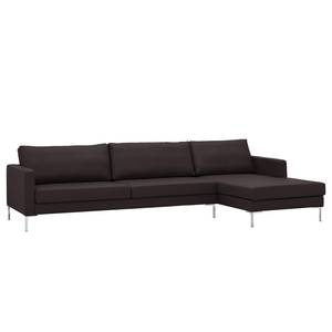 Ecksofa Portobello Echtleder Echtleder Gad: Dunkelbraun - Breite: 293 cm - Longchair davorstehend rechts