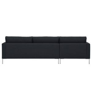 Hoekbank Portobello geweven stof Stof Ramira: Antraciet - Breedte: 251 cm - Longchair vooraanzicht links