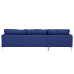 Hoekbank Portobello geweven stof Stof Ramira: Blauw - Breedte: 251 cm - Longchair vooraanzicht links