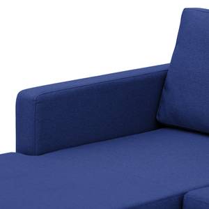 Hoekbank Portobello geweven stof Stof Ramira: Blauw - Breedte: 251 cm - Longchair vooraanzicht links