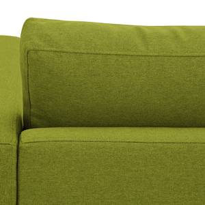 Hoekbank Portobello geweven stof Stof Ramira: Limegroen - Breedte: 293 cm - Longchair vooraanzicht links