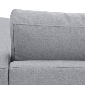 Hoekbank Portobello geweven stof Stof Ramira: ilverkleurig - Breedte: 251 cm - Longchair vooraanzicht rechts