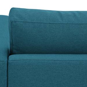Hoekbank Portobello geweven stof Stof Ramira: Turquoise - Breedte: 293 cm - Longchair vooraanzicht links