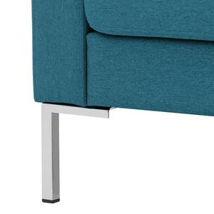 Ecksofa Portobello Webstoff Stoff Ramira: Türkis - Breite: 293 cm - Longchair davorstehend rechts