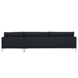 Hoekbank Portobello geweven stof Stof Ramira: Antraciet - Breedte: 293 cm - Longchair vooraanzicht rechts