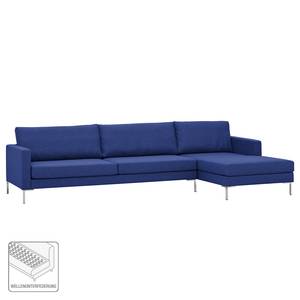 Ecksofa Portobello Webstoff Stoff Ramira: Blau - Breite: 293 cm - Longchair davorstehend rechts