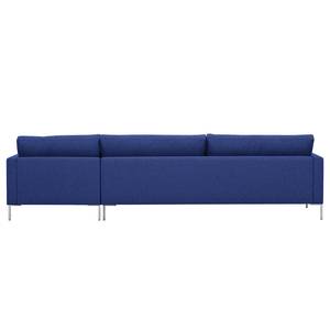 Hoekbank Portobello geweven stof Stof Ramira: Blauw - Breedte: 293 cm - Longchair vooraanzicht rechts