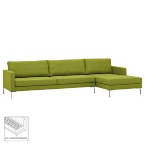 Ecksofa Portobello Webstoff Stoff Ramira: Limette - Breite: 293 cm - Longchair davorstehend rechts