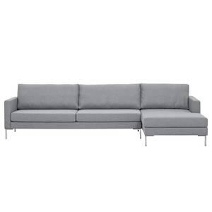 Ecksofa Portobello Webstoff Stoff Ramira: Silber - Breite: 293 cm - Longchair davorstehend rechts