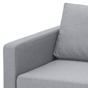 Hoekbank Portobello geweven stof Stof Ramira: ilverkleurig - Breedte: 293 cm - Longchair vooraanzicht rechts