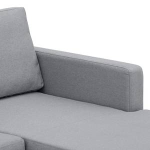 Hoekbank Portobello geweven stof Stof Ramira: ilverkleurig - Breedte: 293 cm - Longchair vooraanzicht rechts