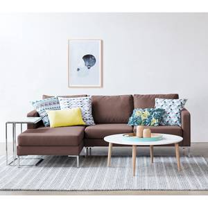 Ecksofa Portobello Webstoff Webstoff Milan: Grau-Braun - Breite: 207 cm - Longchair davorstehend links