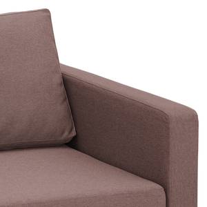 Hoekbank Portobello geweven stof Geweven stof Milan: Grijs-Marron - Breedte: 207 cm - Longchair vooraanzicht links