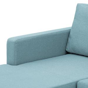 Ecksofa Portobello Webstoff Stoff Selva: Hellblau - Breite: 207 cm - Longchair davorstehend links