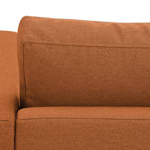 Hoekbank Portobello geweven stof Geweven stof Milan: Roestbruin - Breedte: 207 cm - Longchair vooraanzicht links