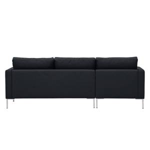 Hoekbank Portobello geweven stof Stof Ramira: Antraciet - Breedte: 207 cm - Longchair vooraanzicht links