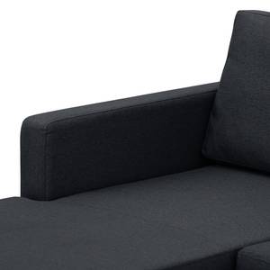 Ecksofa Portobello Webstoff Stoff Ramira: Anthrazit - Breite: 207 cm - Longchair davorstehend links