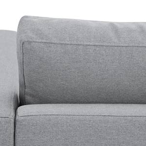 Hoekbank Portobello geweven stof Stof Ramira: ilverkleurig - Breedte: 207 cm - Longchair vooraanzicht links